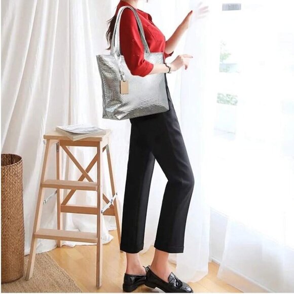 Women's PU Leather Large Tote Shoulder Handbag Travel Satchel Hobo Bag - Picture 3 of 7